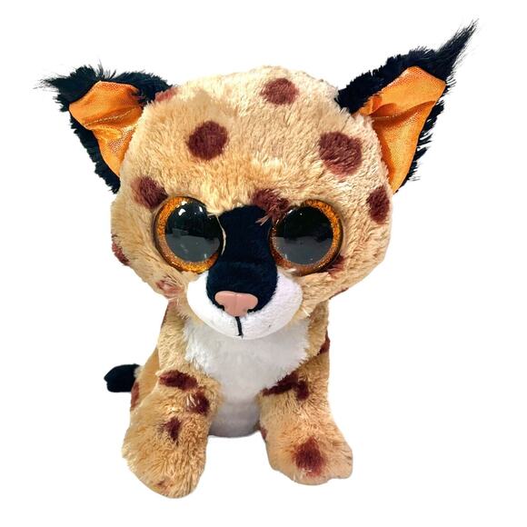 Ty Buckwheat Lynx Cat Plush 9" Spotted Leopard Stuffed Animal Toy Big Eyes Brown - Picture 1 of 4
